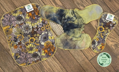Sunflower Patches NB Reversible Fitted