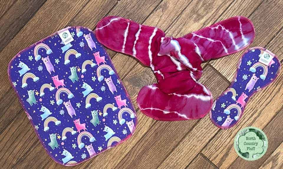 Purple Llamas Reversible NB Fitted
